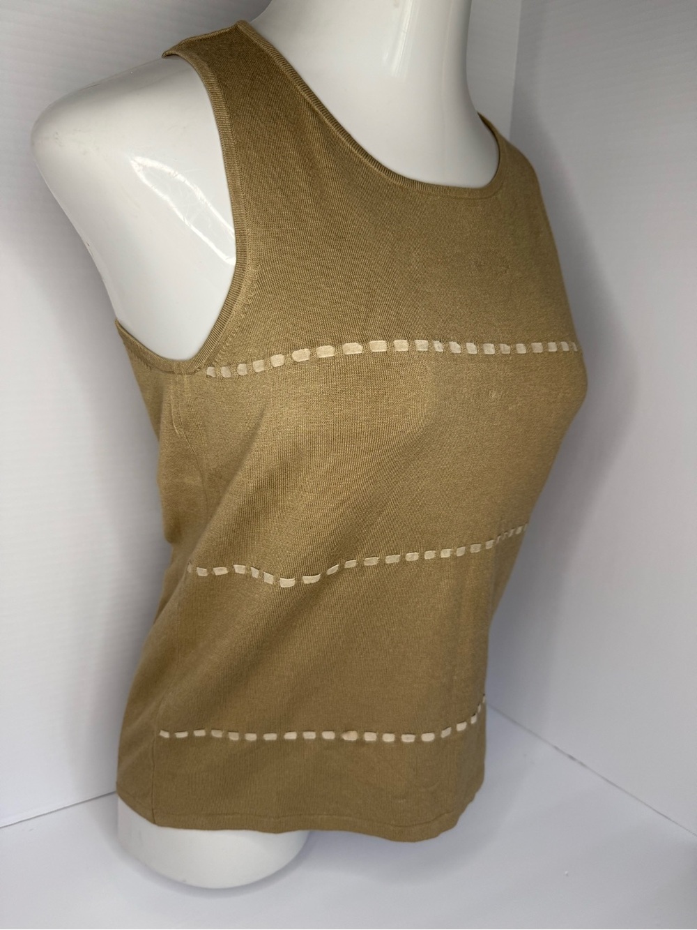 Alfani Knit Tank Top in Taupe Brown